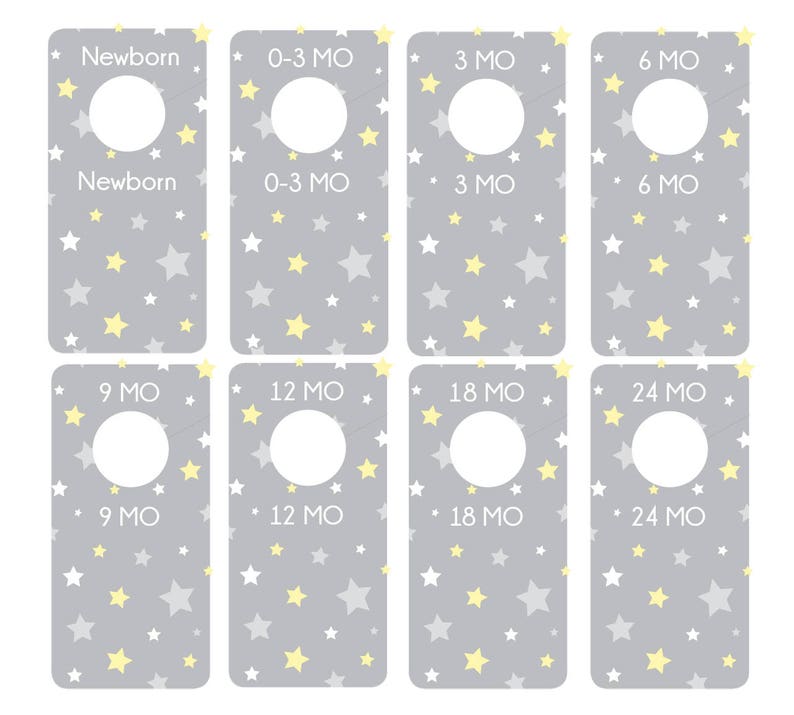 PRINTABLE Gray Stars Closet Dividers Boy Nursery Closet Etsy