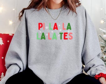 Sudadera navideña de pilates, camiseta navideña de pilates, regalo navideño de pilates, jersey de cuello redondo de pilates, pilates de vacaciones, Navidad, ella, regalo