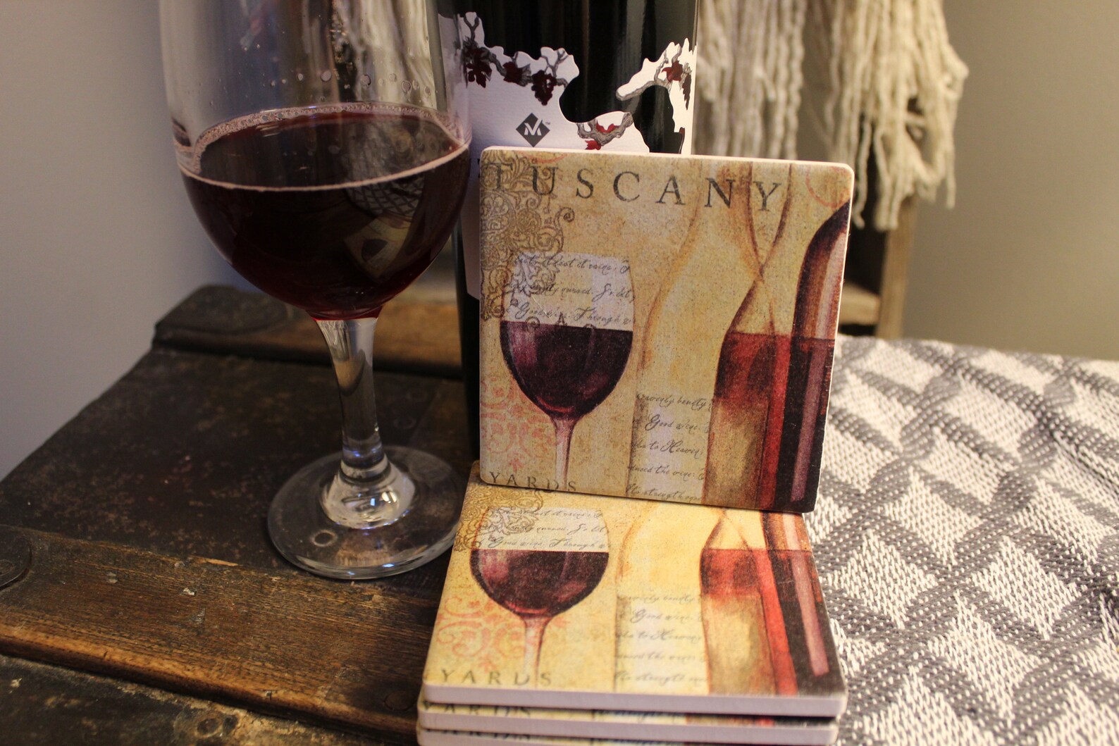 Posavasos de azulejos de desacoplamiento temático toscano | Etsy