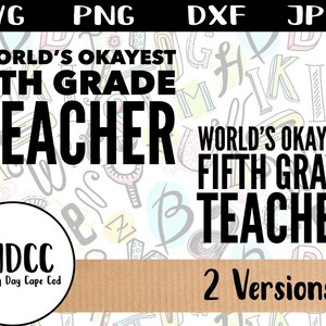 Retour à l’école professeur SVG vecteur Clipart Cricut Silhouette cinquième Grade professeur modèle professeur Merci appréciation fichier DXF