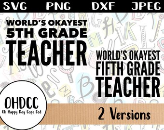 File back-to-School Teacher SVG Clipart vettoriale DXF Cricut sagoma Fifth Grade insegnante modello insegnante Grazie apprezzamento