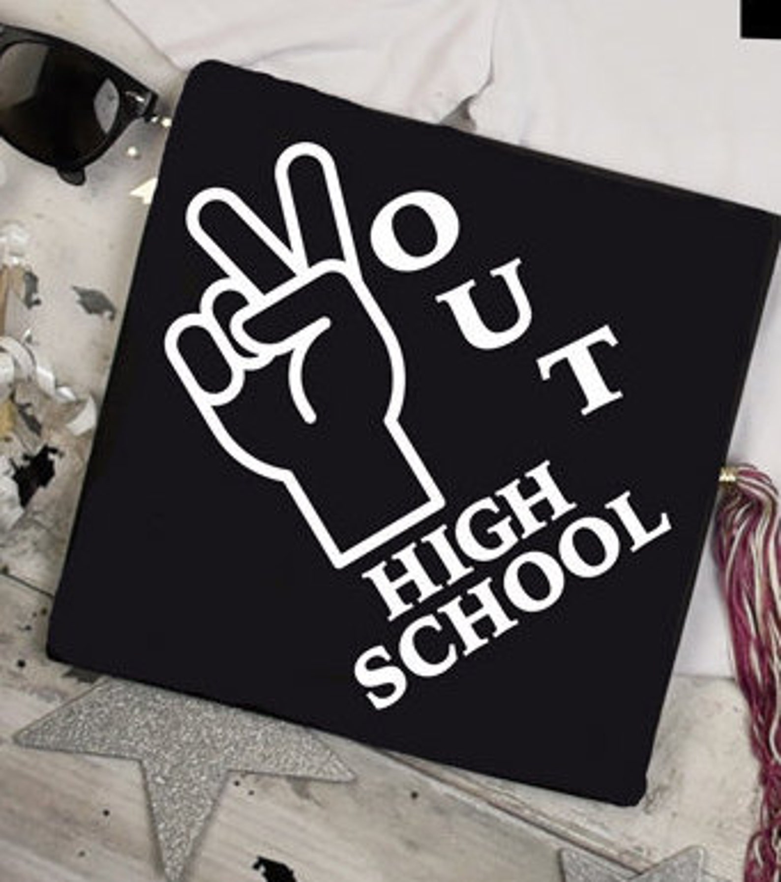 Peace Out High School Graduation Clip Art Grad Cap Decoration