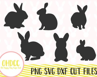 Coniglietto coniglio Easter Bunny Butt Tail file di taglio SVG per clip art o banner di primavera