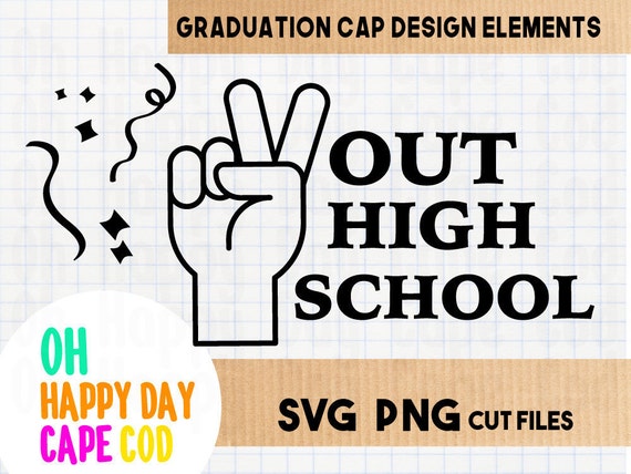 Download Peace Out High School Graduation Clip Art Grad Cap Decoration Etsy