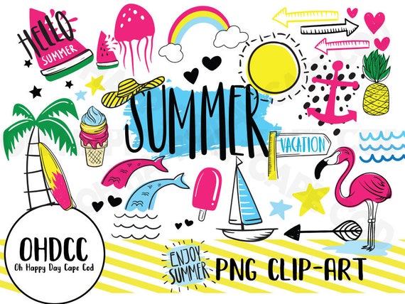Download Summer Sun Clipart Travel Vacation Png Clipart Hello Summer Etsy