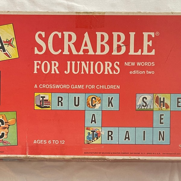 Scrabble For Juniors Vintage Board Game 1964