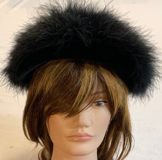 Vintage Black Marabou Feather Fluffy 
