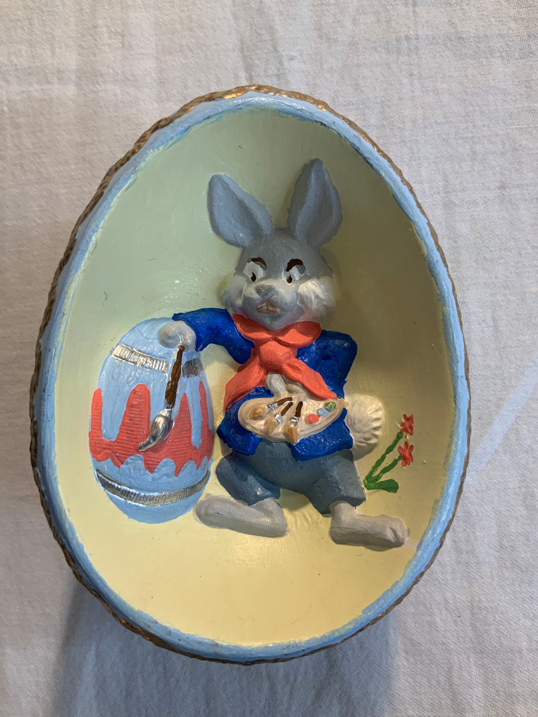 ヴィンテージ セラミック ハンドメイド 手描きジオラマ イースター