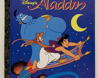 Disney’s Aladdin Adapted By Karen Kreider and Illustrated By Darrell Baker Vintage Little Golden Book 1992