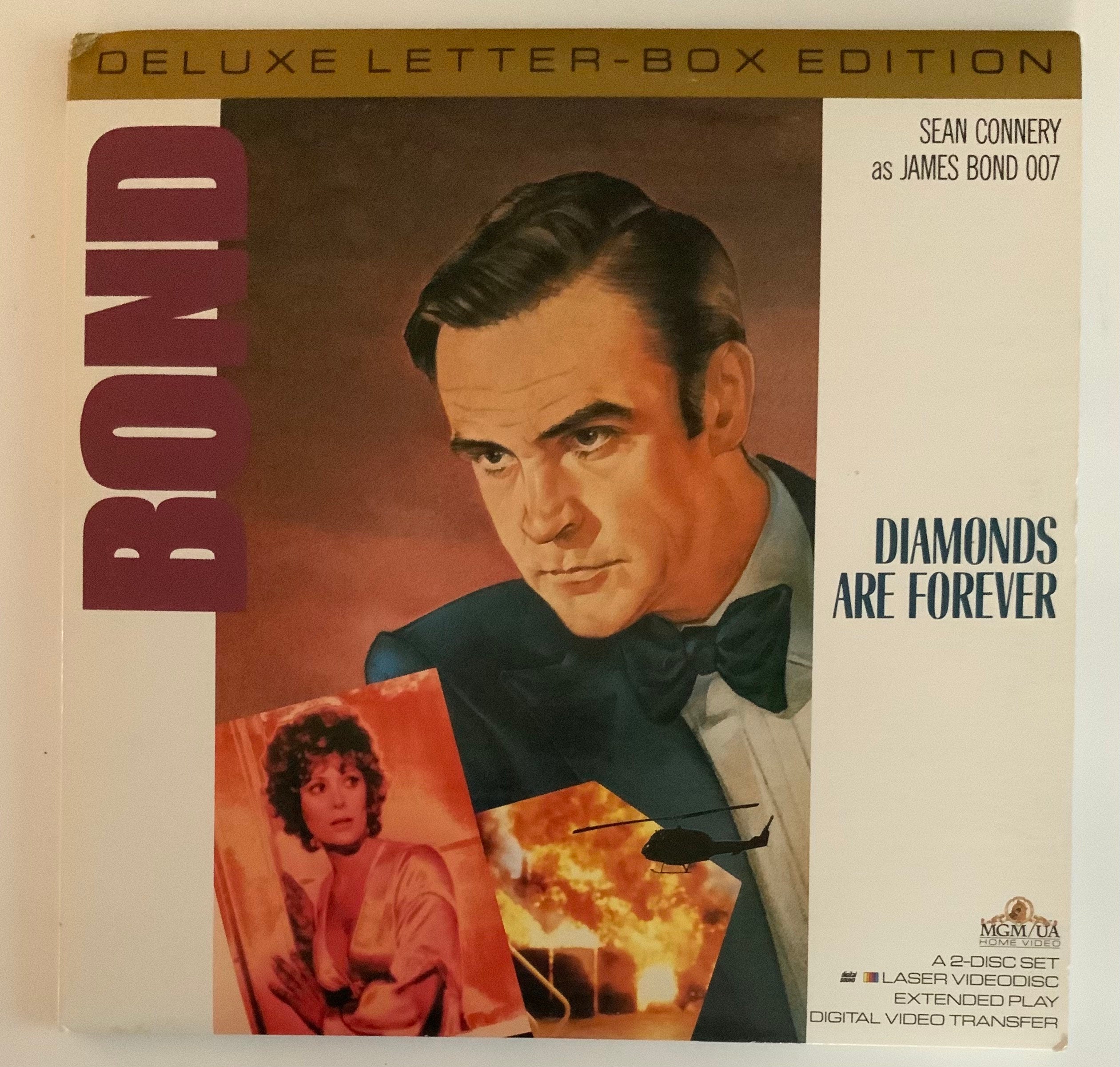 Diamonds Are Forever Deluxe Letter-Box Edition 2 Disc Set Laser Videodisc Extended Play Digital Video Transfer Sean Connery James Bond 1990