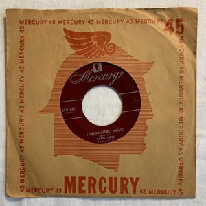 Patti Page accompanied by Harry Geller and his orchestra Sentimental Music and Would I Love You (Love You, Love You) Vinyl Record 45 1951