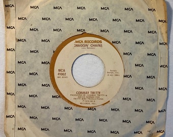 Conway Twitty Don't Take It Away and Draggin' Chains Vintage Vinyl Record Album 45 1979