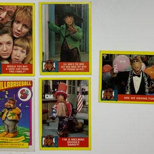 ALF TV Show Trading Cards- Topps Chewing Gum- Alien Productions 5 Cards 1987