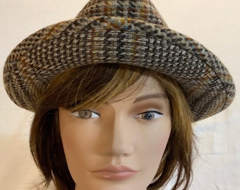 Vintage Knox New York Tweed Fedora With Feather Men’s Hat 1970’s