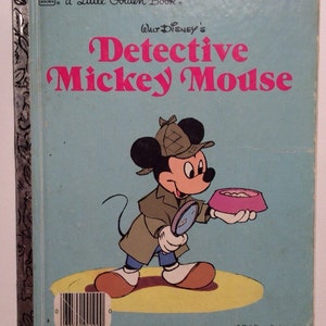 Walt Disney&#39;s Detective Mickey Mouse Vintage Little Golden Book 1985