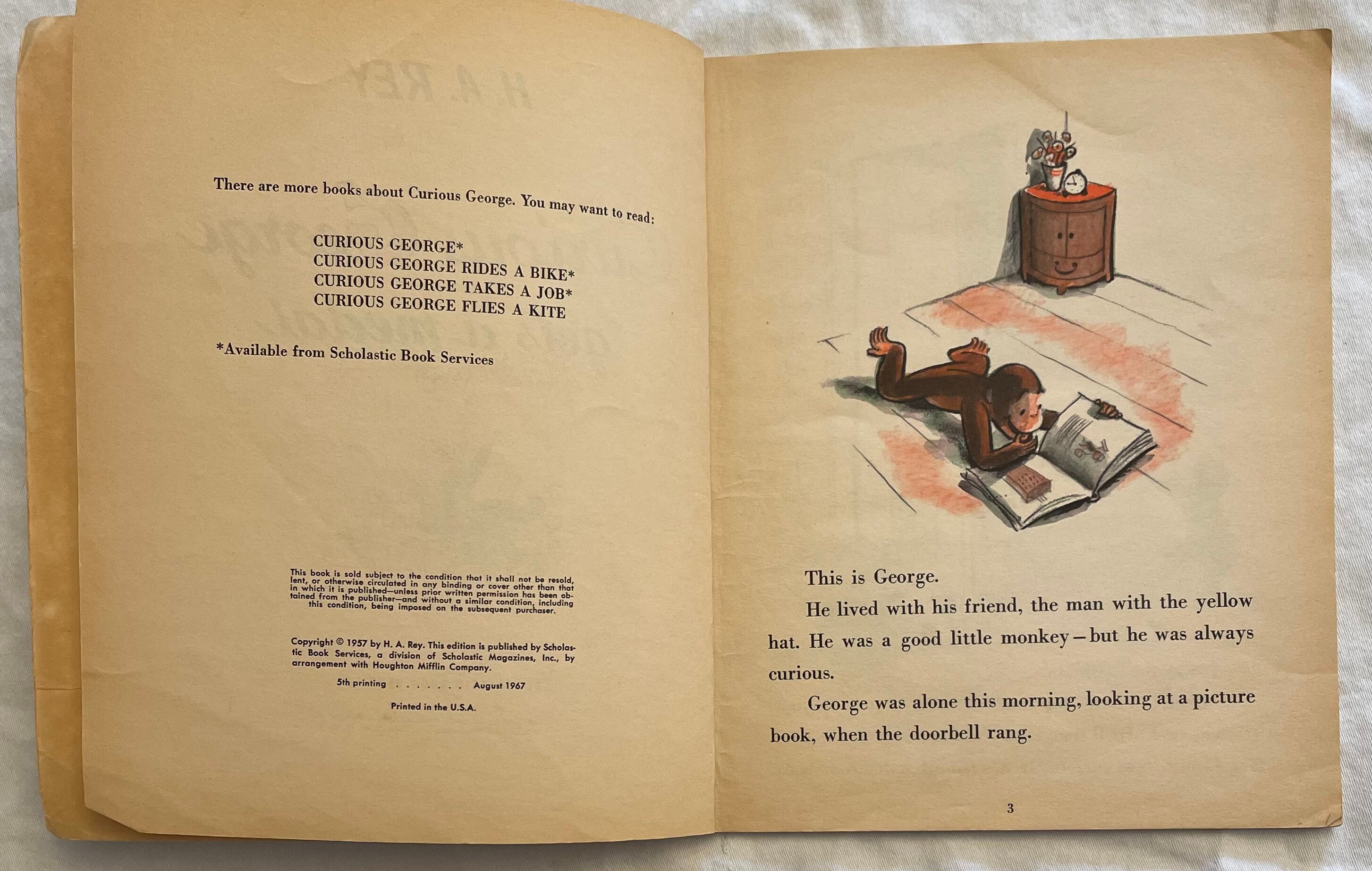 Curious George Gets A Medal by H.A. Rey Vintage Paperback Book 1967 - Etsy