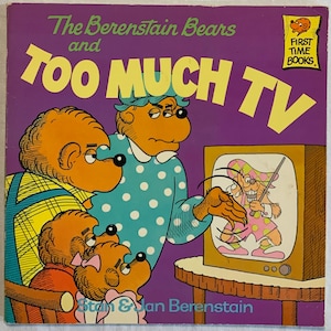 The Berenstain Bears and Too Much TV By Stan and Jan Berenstain Vintage Book 1984