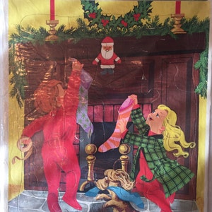 Getting Ready For Santa Vintage Frame Tray Puzzle 1973