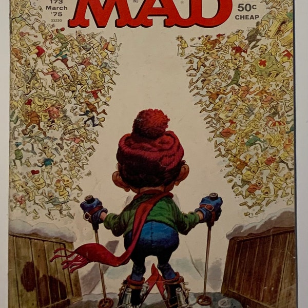 MAD Magazine Alfred E Neuman Is Skiing Down Hill Through A Crowd Vintage MAD Magazine No. 173 March 1975