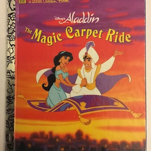 Disney&#39;s Aladdin The Magic Carpet Ride Vintage Little Golden Book Adapted By Teddy Slayer Marguiles Illustrated By Kenny Thompkins 1993