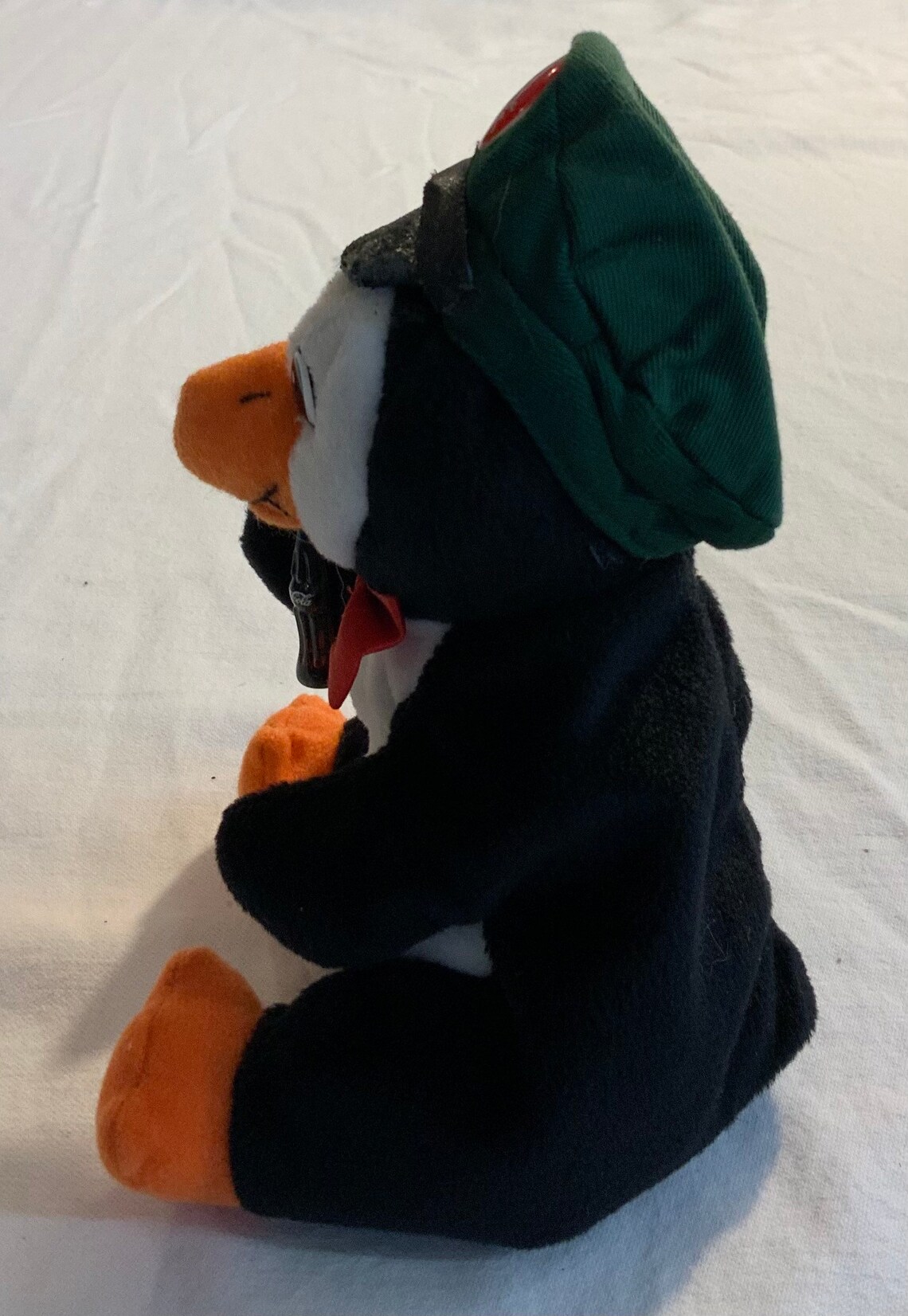 Coca-Cola Penguin Beanie Plush Wearing Hat and Holding Coke | Etsy