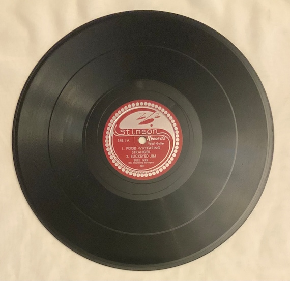 Burl Ives The Wayfaring Stranger 10” Vintage Vinyl Record Album 78 RPM 1944