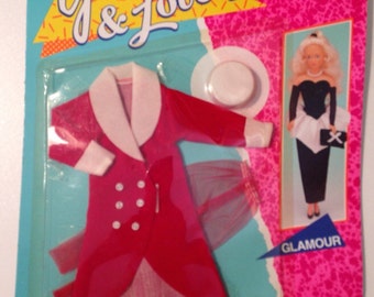 Vintage Young & Lovely Glamour Red Jacket, Tights, White Hat, Pumps Fits Barbie and other 11 1/2" dolls by Shillman 1989