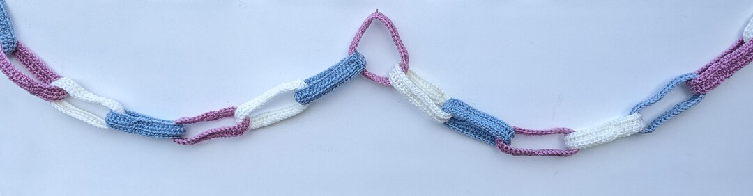 Trans Color Paper Chain Crochet 'paper Chain' Garland. Trans Pride Bunting - Etsy