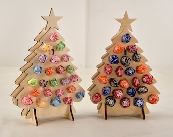 Advent Calendar UNPAINTED LollyPop Tree Tipsy Tree Wood advent calendar 24 days of Christmas