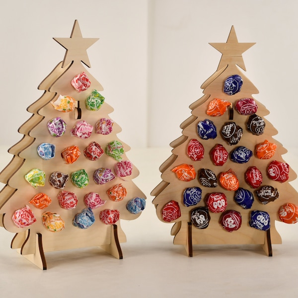 Advent Calendar UNPAINTED LollyPop Tree Tipsy Tree Wood advent calendar 24 days of Christmas