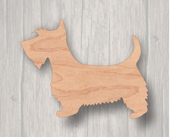 Scottie. Unfinished wood cutout. Laser Cutout. Wreath Accent. Wood cutout. Wood Sign. Sign blank. Ready to paint. Door Hanger.