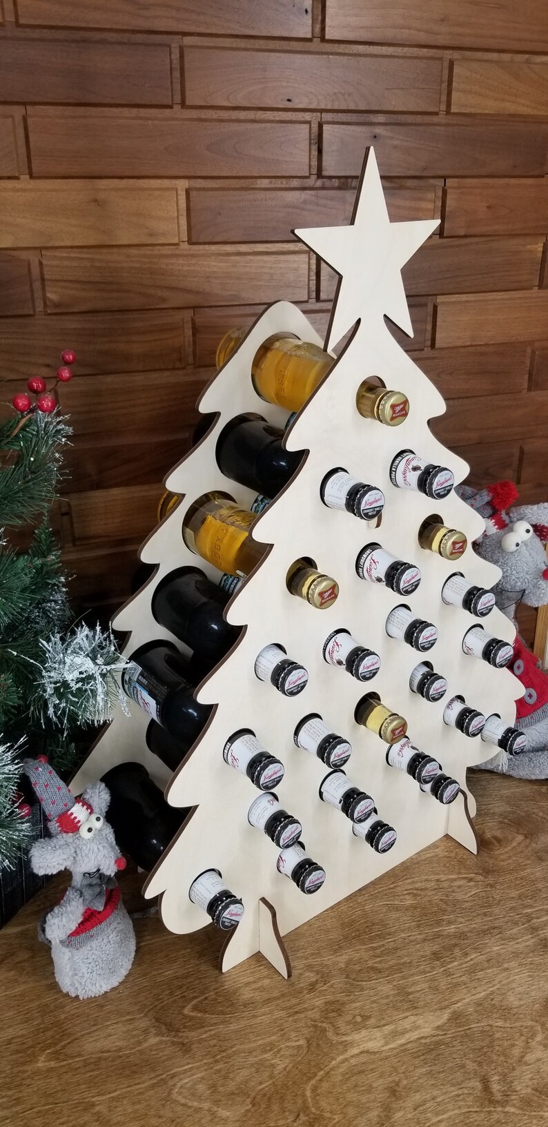 Beer Advent Calendar 24 Pack Tipsy tree Beer tree Table top display Christmas tree decor Christmas decor Advent countdown calendar image 2