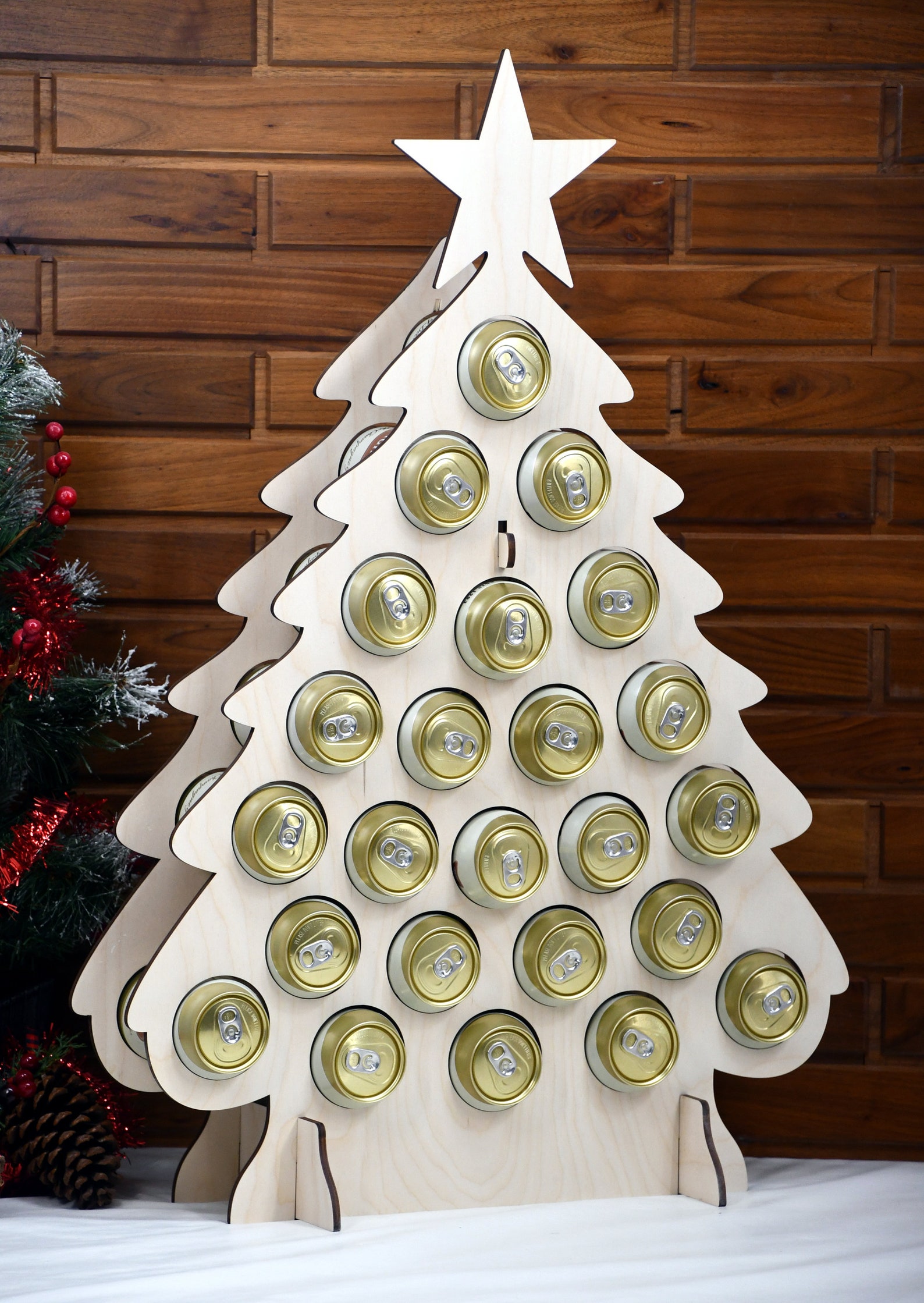 Beer Can Advent Calendar tipsy tree wood Beer Can tree canned Etsy