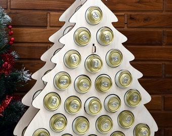 Beer Can Advent Calendar tipsy tree wood Beer Can tree canned beer tree Craft beer gift advent calendar