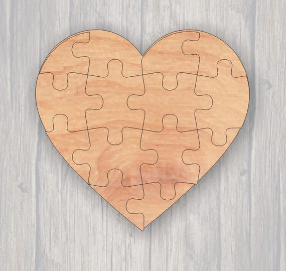 Forma de recorte de corazones de madera para manualidades y decoración -  Corte láser - Tamaños múltiples - Recorte de corazón - Recortes de corazón  