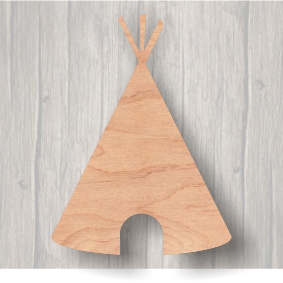 Teepee. Unfinished wood cutout. Wood cutout. Laser Cutout. Wood Sign. Sign  blank. Ready to paint. Door Hanger.