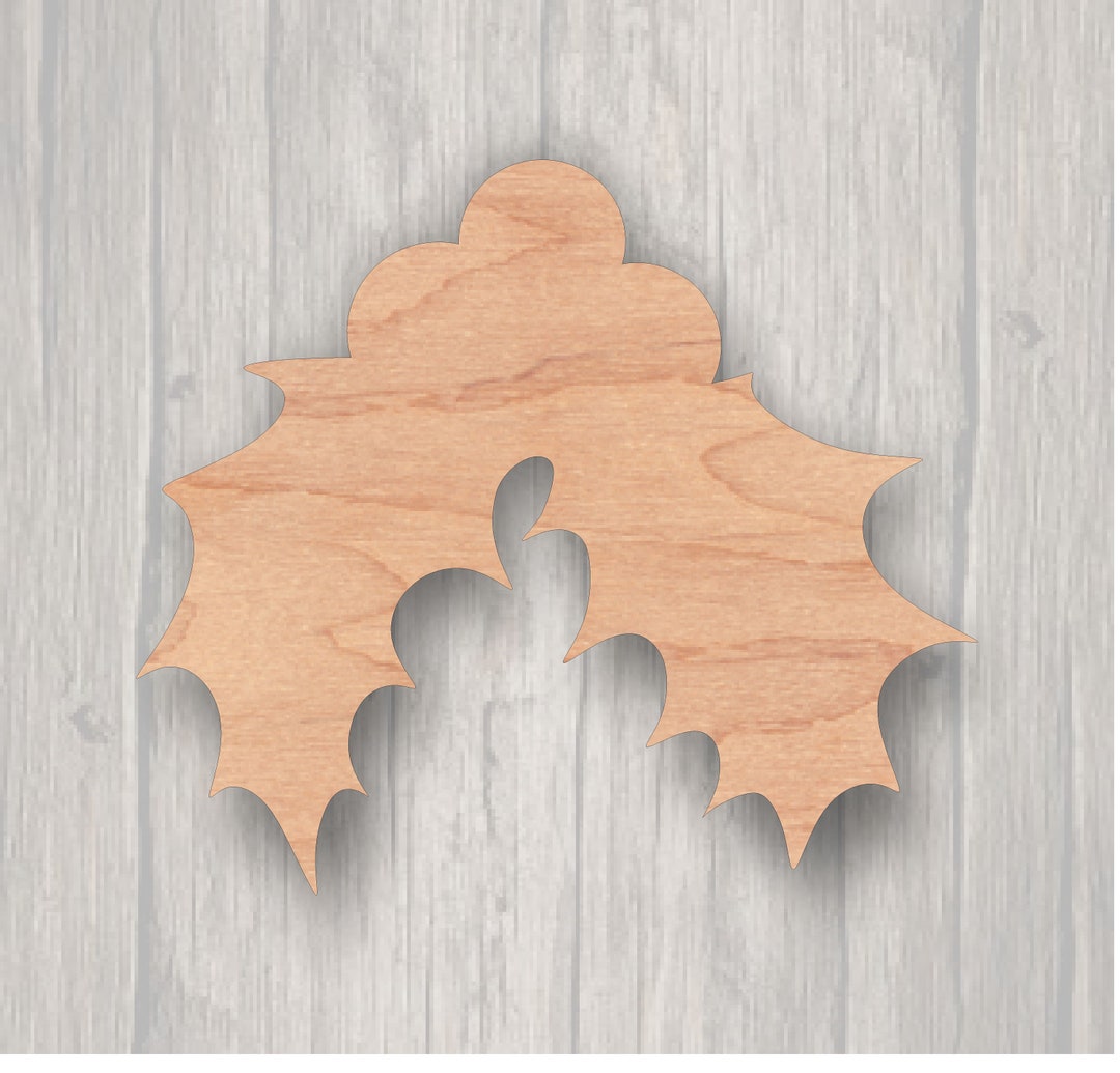 Holly. Unfinished Wood Cutout. Wood Cutout. Laser Cutout. Wood Sign