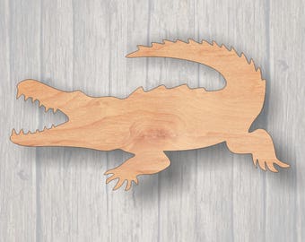 Alligator. Gator, Wood cutout. Laser Cutout. Wood Sign. Unfinished wood cutout. Sign blank. Ready to paint. Door Hanger.