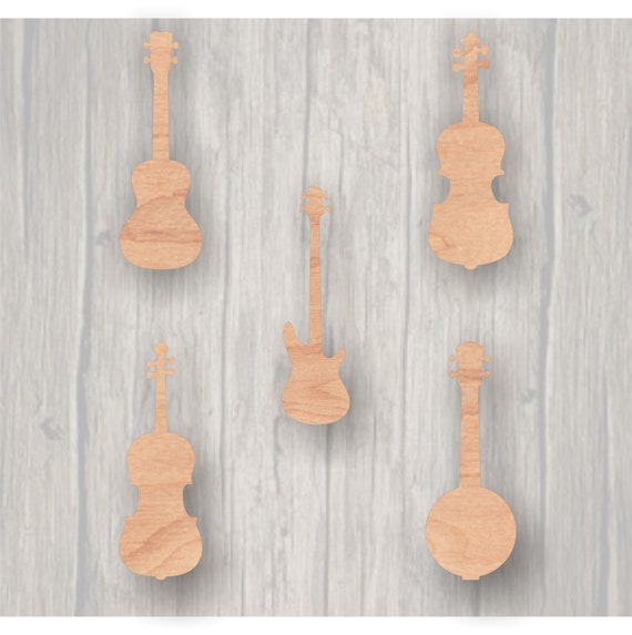 Music Instruments. Unfinished Wood Cutout. Wood Cutout. Wood | Etsy