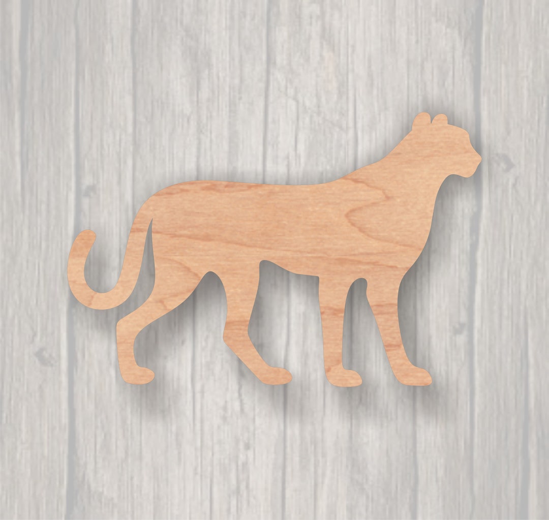Cheetah. Unfinished Wood Cutout. Wood Cutout. Laser Cutout. Wood Sign ...