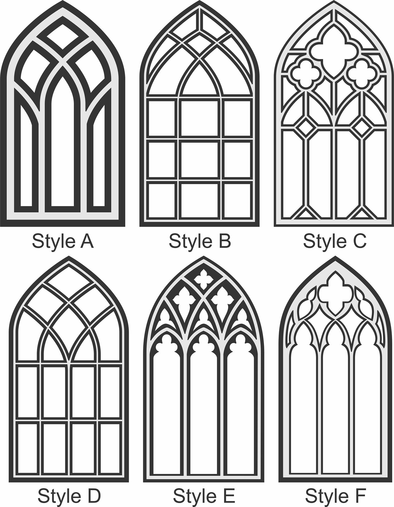 Cathedral Windows Church Windows 30 Inch Vintagelook Wood Etsy