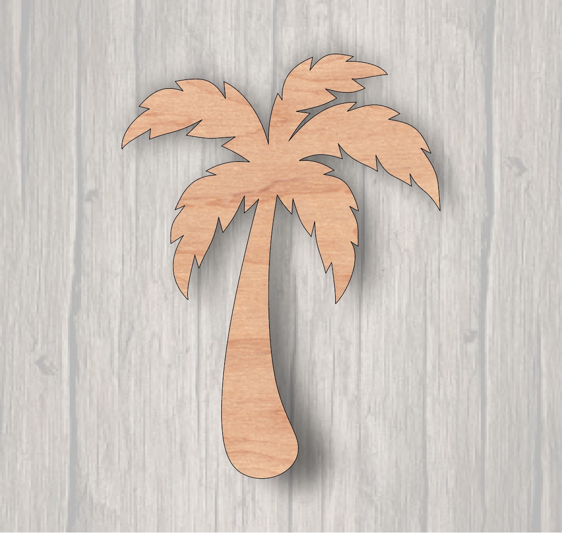 Palm Tree. Unfinished Wood Cutout. Wood Cutout. Laser Cutout. Etsy