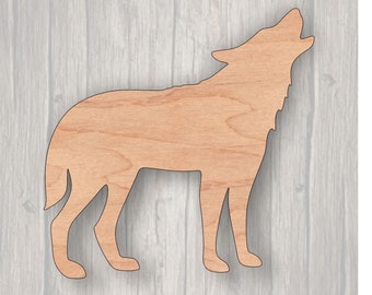 Wolf Howling. Unfinished wood cutout.  Wood cutout. Laser Cutout. Wood Sign. Sign blank. Ready to paint. Door Hanger.