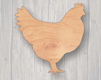 Chicken. Wood cutout.  Laser Cutout. Wood Sign. Unfinished wood cutout. Sign blank. Ready to paint. Door Hanger. Farm.