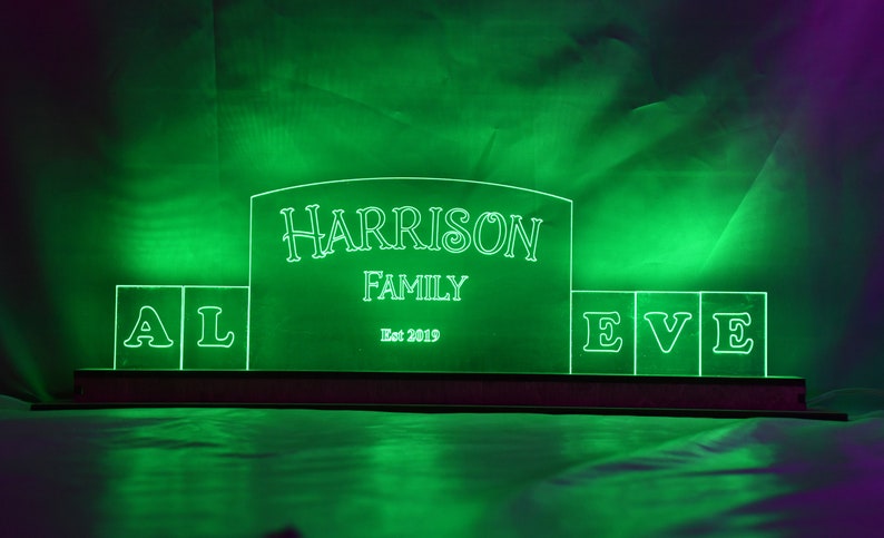Customizable LED Sign with Wood Base, USB Powered image 3