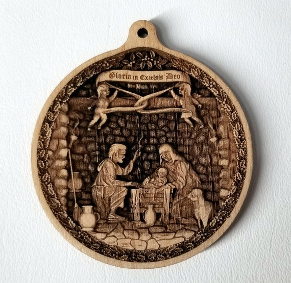 3D Ornament Nativity 3 Pieces Laser Cut Out Unfinished ORN15 3D Ornament Nativity 3 Pieces Laser Cut Out Unfinished ORN15
