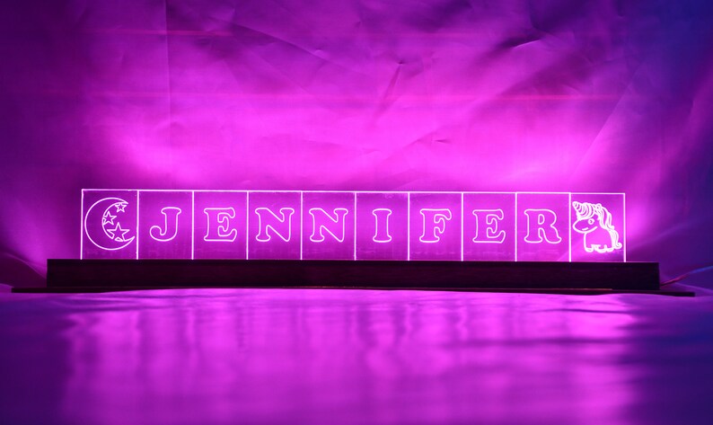 Customizable LED Sign with Wood Base, USB Powered image 5