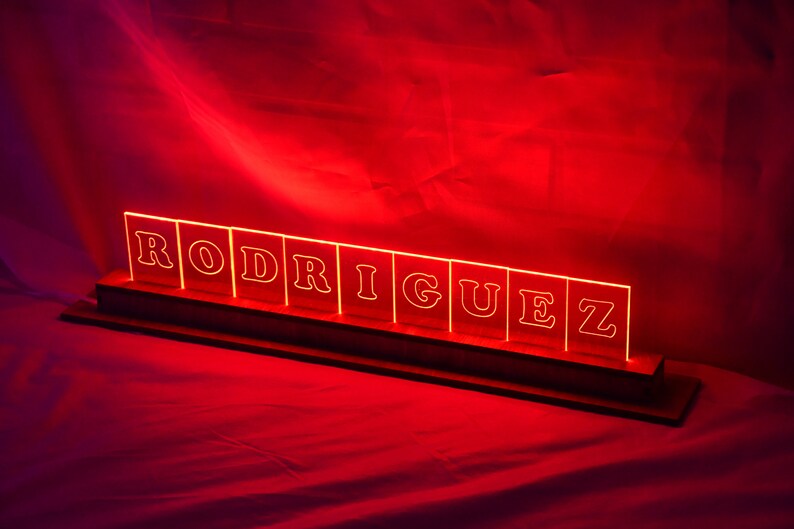 Customizable LED Sign with Wood Base, USB Powered image 9