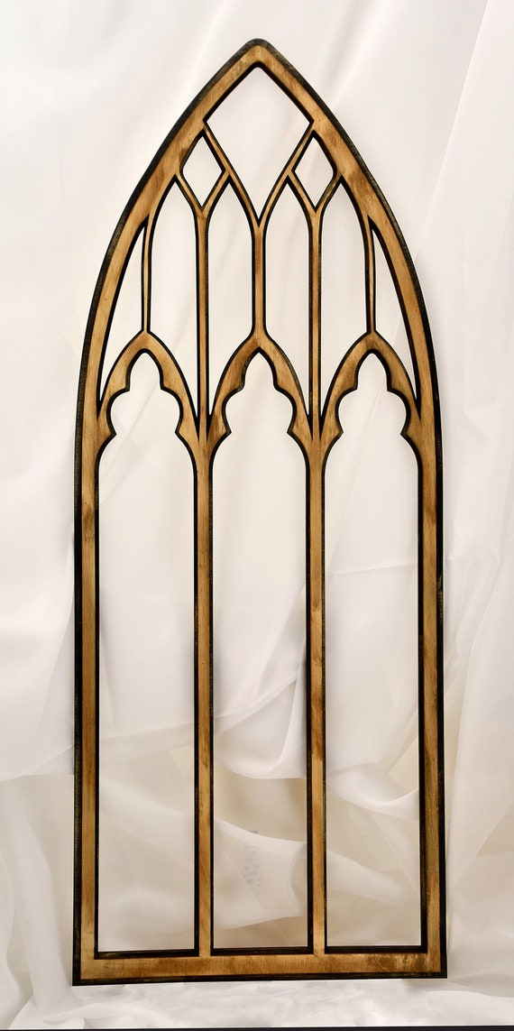 Cathedral Windows, Church windows, Vintage-look wood window frames, BoHo Decor, Antiqued finish, Gothic Window frame