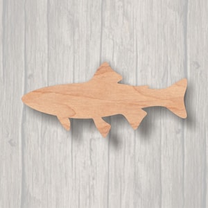 Trout. Unfinished wood cutout.  Wood cutout. Laser Cutout. Wood Sign. Sign blank. Ready to paint. Door Hanger. Sealife